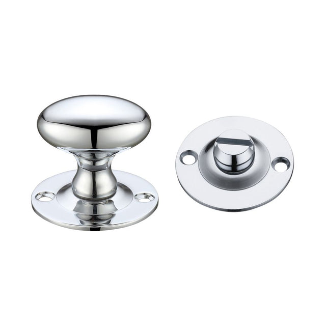 High quality image of the Fulton & Bray - Oval Thumb Turn with Coin Release - 5mm spindle - Polished Chrome | Sku. fb41cp | available to order from Trade Door Handles.