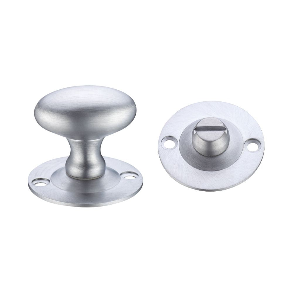 High quality image of the Fulton & Bray - Oval Thumb Turn with Coin Release - 5mm spindle - Satin Chrome | Sku. fb41sc | available to order from Trade Door Handles.