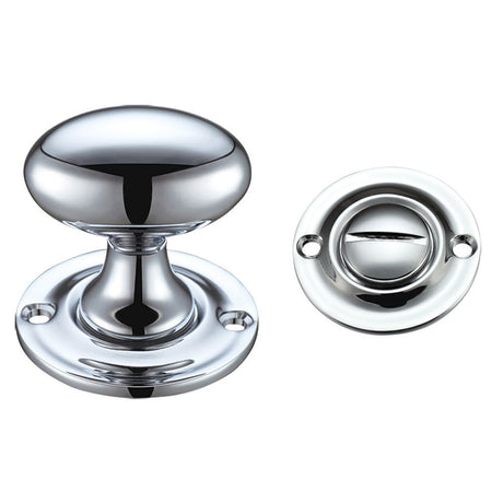 High quality image of the Fulton & Bray - Oval Thumb Turn with Coin Release - 5mm spindle - Polished Chrome | Sku. fb42cp | available to order from Trade Door Handles.