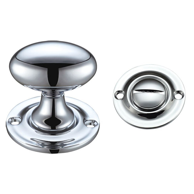 High quality image of the Fulton & Bray - Oval Thumb Turn with Coin Release - 5mm spindle - Polished Chrome | Sku. fb42cp | available to order from Trade Door Handles.