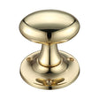 High quality image of the Fulton & Bray - Oval Mortice Knob Furniture 60mm Rose dia. - Polished Brass | Sku. fb500 | available to order from Trade Door Handles.