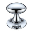 High quality image of the Fulton & Bray - Oval Mortice Knob Furniture 60mm Rose dia. - Polished Chrome | Sku. fb500cp | available to order from Trade Door Handles.