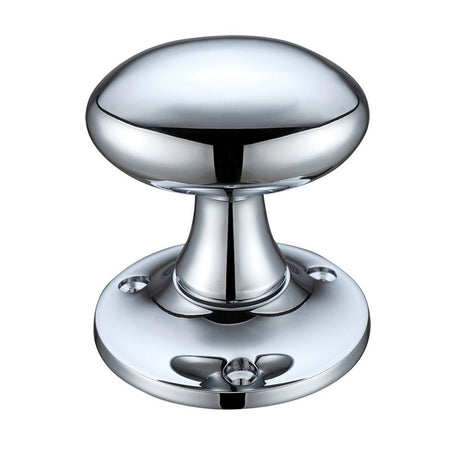 High quality image of the Fulton & Bray - Oval Mortice Knob Furniture 60mm Rose dia. - Polished Chrome | Sku. fb500cp | available to order from Trade Door Handles.