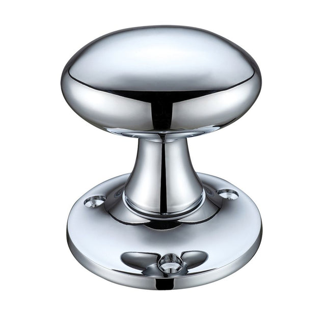 High quality image of the Fulton & Bray - Oval Mortice Knob Furniture 60mm Rose dia. - Polished Chrome | Sku. fb500cp | available to order from Trade Door Handles.