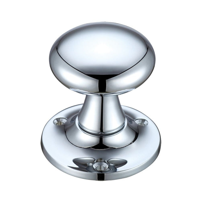 High quality image of the Fulton & Bray - Mushroom Mortice Knob Furniture 60mm Rose dia. - Polished Chrome | Sku. fb501cp | available to order from Trade Door Handles.
