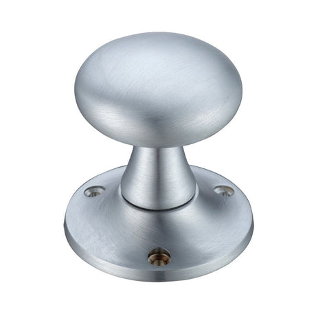 High quality image of the Fulton & Bray - Mushroom Mortice Knob Furniture 60mm Rose dia. - Satin Chrome | Sku. fb501sc | available to order from Trade Door Handles.