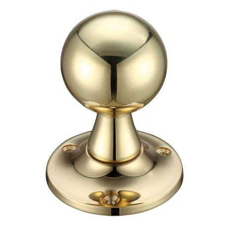 High quality image of the Fulton & Bray - Ball Mortice Knob Furniture 60mm Rose dia. - Polished Brass | Sku. fb502 | available to order from Trade Door Handles.