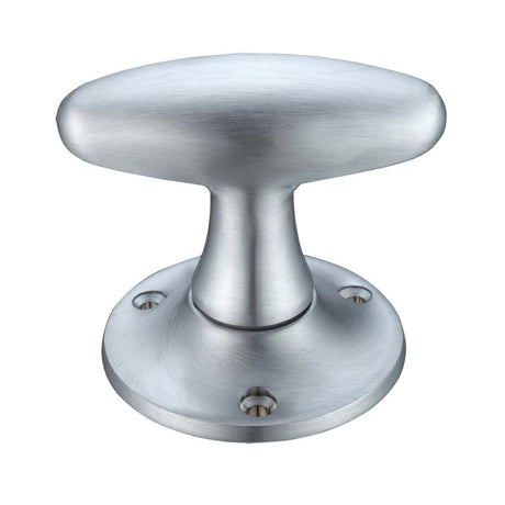 High quality image of the Fulton & Bray - Extended Oval Mortice Knob Furniture 60mm Rose dia. - Satin Chrome | Sku. fb503sc | available to order from Trade Door Handles.