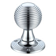 High quality image of the Fulton & Bray - Queen Anne Mortice Knob Furniture 60mm Rose dia. - Polished Chrome | Sku. fb507cp | available to order from Trade Door Handles.