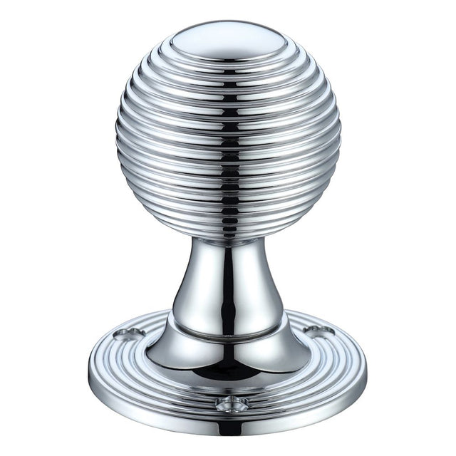 High quality image of the Fulton & Bray - Queen Anne Mortice Knob Furniture 60mm Rose dia. - Polished Chrome | Sku. fb507cp | available to order from Trade Door Handles.