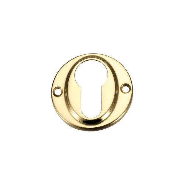 High quality image of the Fulton & Bray - Euro Profile Escutcheon - Polished Brass | Sku. fb51 | available to order from Trade Door Handles.