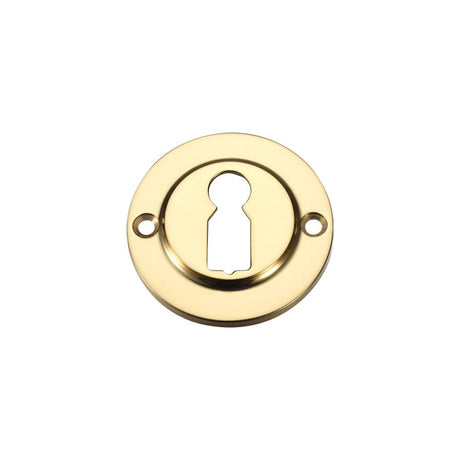 High quality image of the Fulton & Bray - Standard Profile Escutcheon - Polished Brass | Sku. fb52 | available to order from Trade Door Handles.