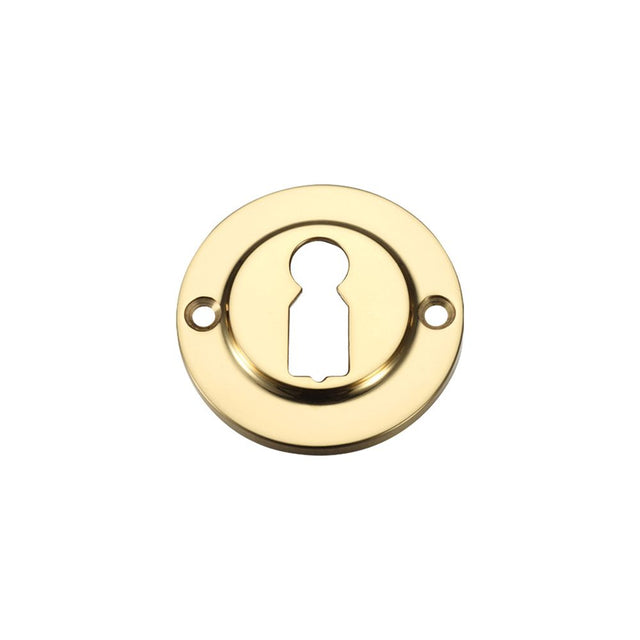 High quality image of the Fulton & Bray - Standard Profile Escutcheon - Polished Brass | Sku. fb52 | available to order from Trade Door Handles.