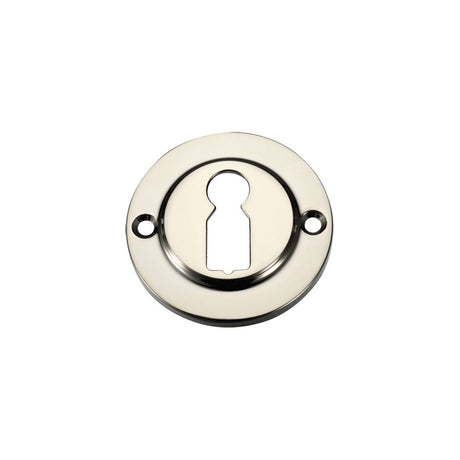 High quality image of the Fulton & Bray - Standard Profile Escutcheon - PVD Polished Nickel | Sku. fb52pvdn | available to order from Trade Door Handles.