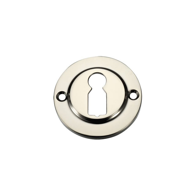 High quality image of the Fulton & Bray - Standard Profile Escutcheon - PVD Polished Nickel | Sku. fb52pvdn | available to order from Trade Door Handles.