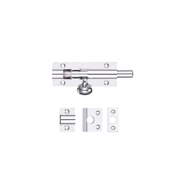 High quality image of the Fulton & Bray - Architectural Barrel Bolt 75mm x 30mm - Polished Chrome | Sku. fb55cp | available to order from Trade Door Handles.