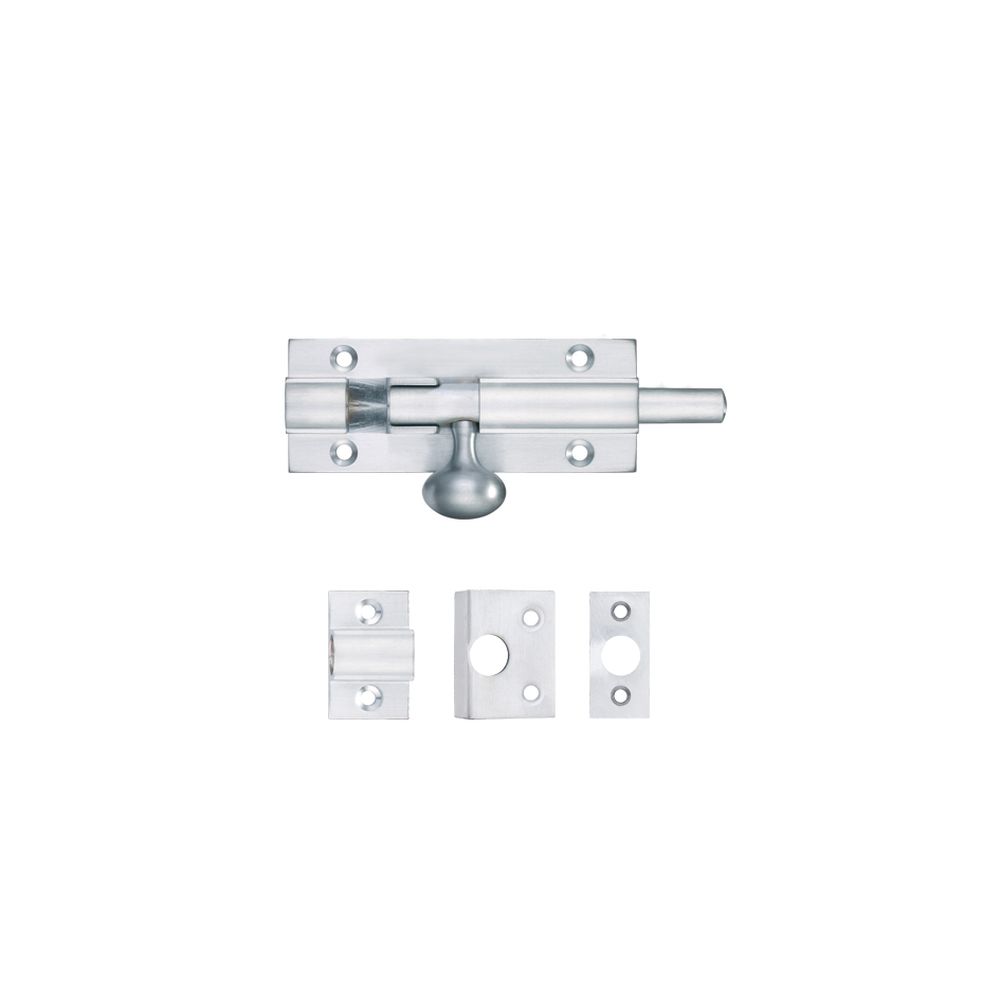 High quality image of the Fulton & Bray - Architectural Barrel Bolt 75mm x 30mm - Satin Chrome | Sku. fb55sc | available to order from Trade Door Handles.
