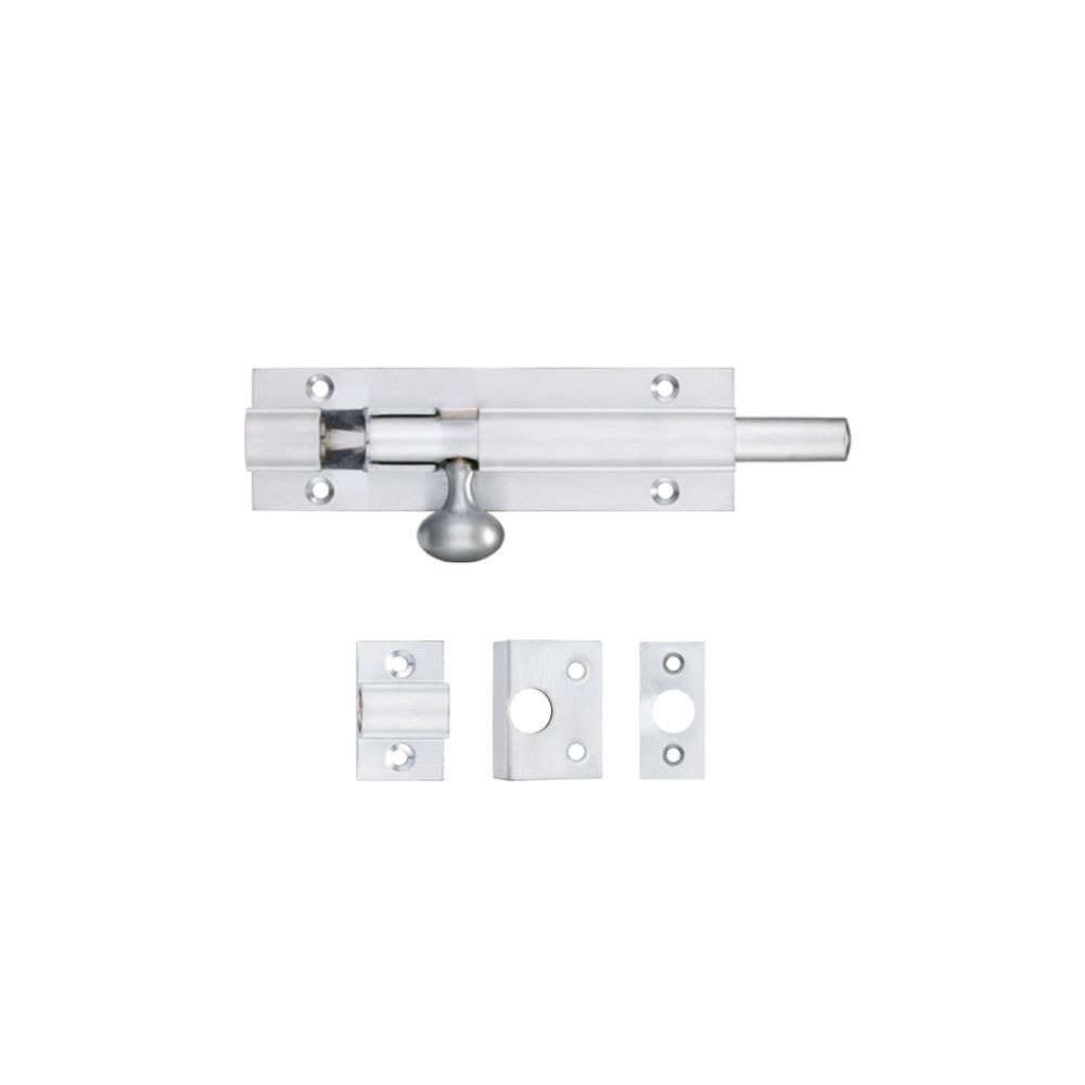 High quality image of the Fulton & Bray - Architectural Barrel Bolt 100mm x 30mm - Satin Chrome | Sku. fb56sc | available to order from Trade Door Handles.