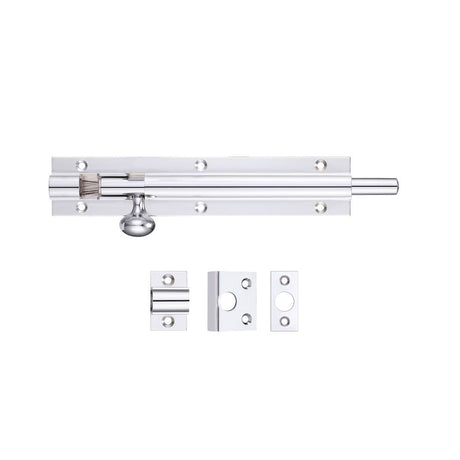 High quality image of the Fulton & Bray - Architectural Barrel Bolt 150mm x 30mm - Polished Chrome | Sku. fb57cp | available to order from Trade Door Handles.