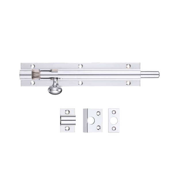 High quality image of the Fulton & Bray - Architectural Barrel Bolt 150mm x 30mm - Polished Chrome | Sku. fb57cp | available to order from Trade Door Handles.
