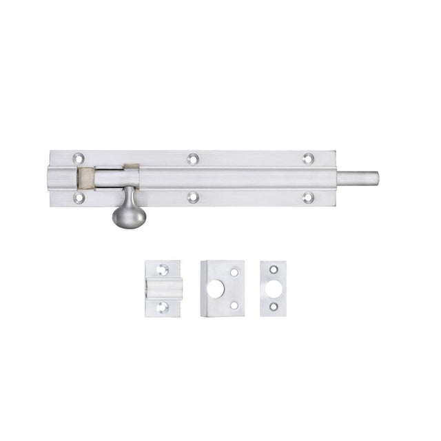 High quality image of the Fulton & Bray - Architectural Barrel Bolt 150mm x 30mm - Satin Chrome | Sku. fb57sc | available to order from Trade Door Handles.