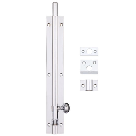 High quality image of the Fulton & Bray - Architectural Barrel Bolt 200mm x 30mm - Polished Chrome | Sku. fb58cp | available to order from Trade Door Handles.