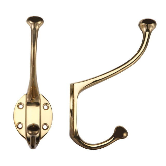High quality image of the Fulton & Bray - Hat and Coat Hook - Polished Brass | Sku. fb72 | available to order from Trade Door Handles.