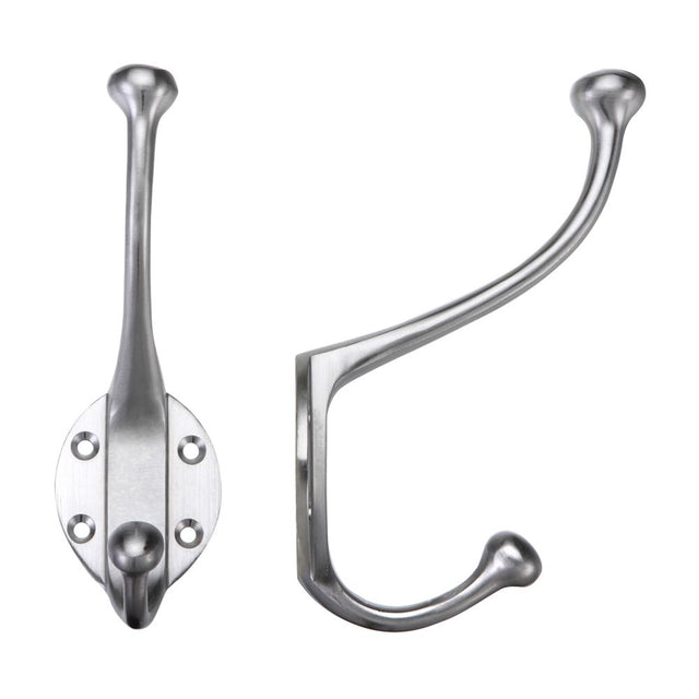 High quality image of the Fulton & Bray - Hat and Coat Hook - Satin Chrome | Sku. fb72sc | available to order from Trade Door Handles.
