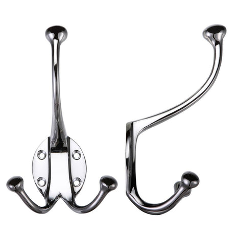 High quality image of the Fulton & Bray - Double Hat and Coat Hook - Polished Chrome | Sku. fb73cp | available to order from Trade Door Handles.