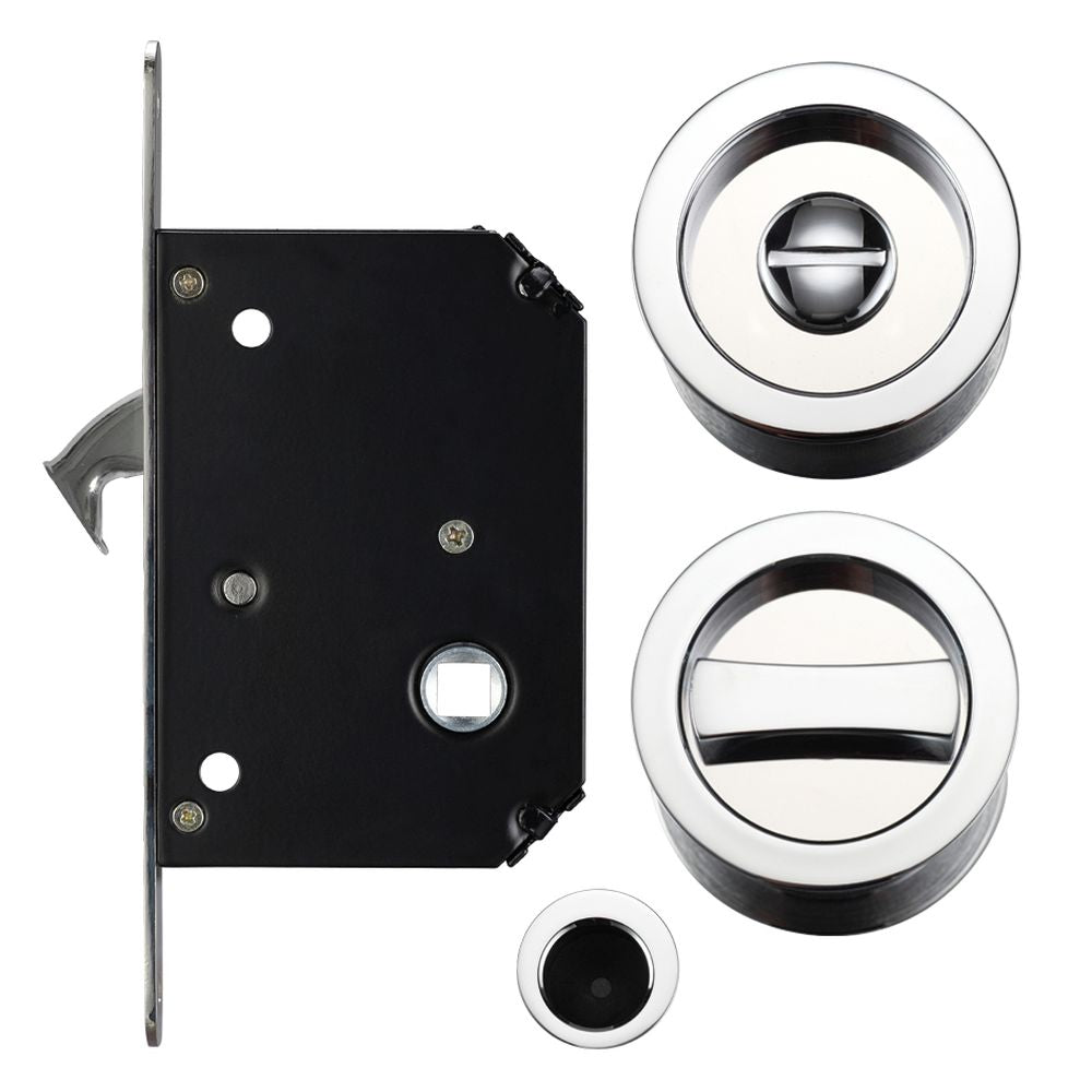 High quality image of the Fulton & Bray - Sliding Door Lock Set - Suitable for 35-45mm Thick Doors - Polished Chrome | Sku. fb81cp | available to order from Trade Door Handles.