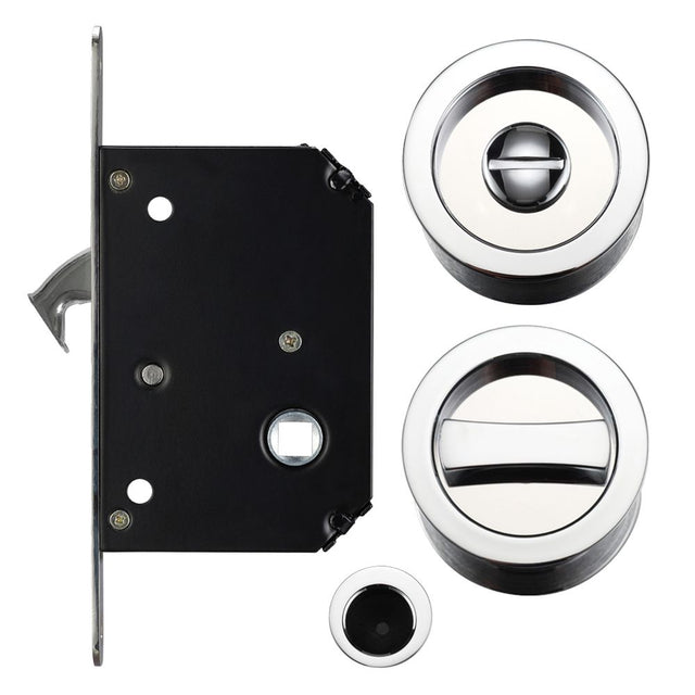 High quality image of the Fulton & Bray - Sliding Door Lock Set - Suitable for 35-45mm Thick Doors - Polished Chrome | Sku. fb81cp | available to order from Trade Door Handles.