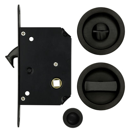 High quality image of the Fulton & Bray - Sliding Door Lock Set - Suitable for 35-45mm Thick Doors - PVD Dark Bronze | Sku. FB81PVDDB | available to order from Trade Door Handles.