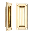 High quality image of the Fulton & Bray - Flush Pull - 102 x 45mm 13mm Depth - Polished Brass | Sku. fb90 | available to order from Trade Door Handles.