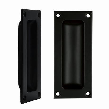 High quality image of the Fulton & Bray - Flush Pull - 102 x 45mm 13mm Depth - Matt Black | Sku. FB90MB | available to order from Trade Door Handles.