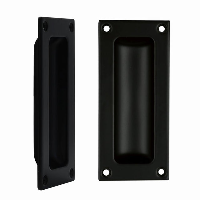 High quality image of the Fulton & Bray - Flush Pull - 102 x 45mm 13mm Depth - Matt Black | Sku. FB90MB | available to order from Trade Door Handles.