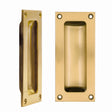 High quality image of the Fulton & Bray - Flush Pull - 102 x 45mm 13mm Depth - PVD Satin Brass | Sku. FB90PVDSB | available to order from Trade Door Handles.