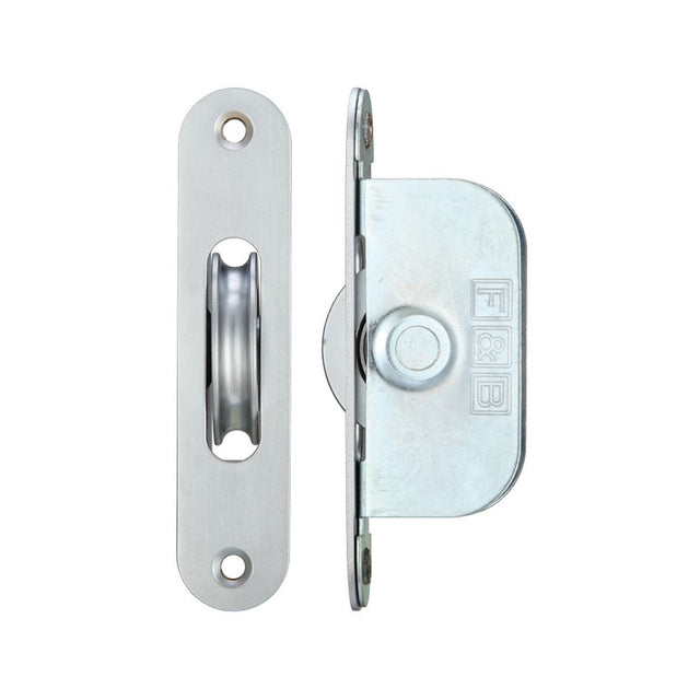 High quality image of the Fulton & Bray - Brass Ball Bearing Pulleys - 1 3/4" Radius Forend - Satin Chrome | Sku. fbbp01rsc | available to order from Trade Door Handles.
