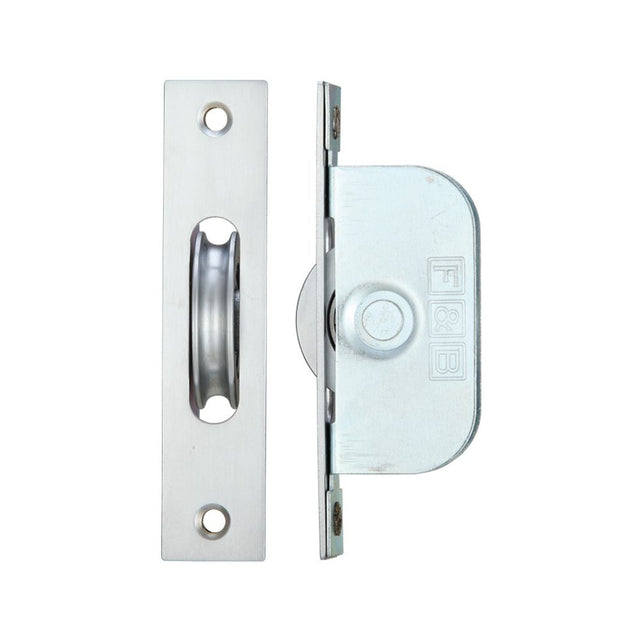 High quality image of the Fulton & Bray - Brass Ball Bearing Pulleys - 1 3/4" Square Forend - Satin Chrome | Sku. fbbp01sc | available to order from Trade Door Handles.