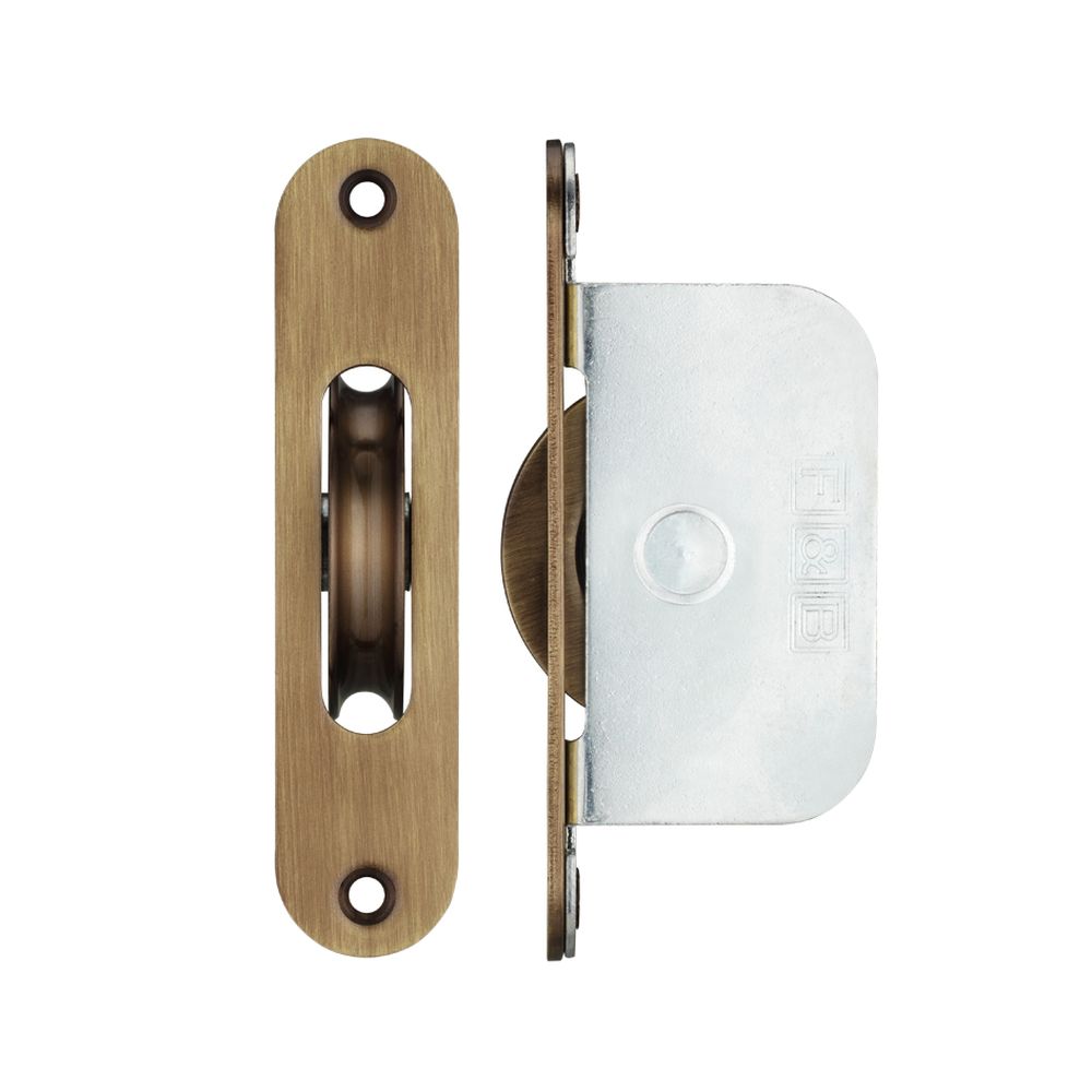 High quality image of the Fulton & Bray - Brass Ball Bearing Pulleys - 2 1/4" Radius Forend - Bronze | Sku. fbbp02rfb | available to order from Trade Door Handles.