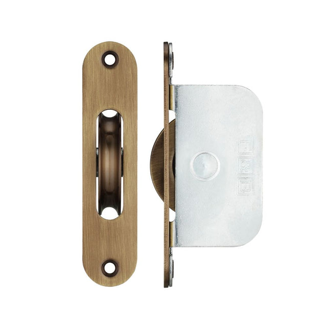 High quality image of the Fulton & Bray - Brass Ball Bearing Pulleys - 2 1/4" Radius Forend - Bronze | Sku. fbbp02rfb | available to order from Trade Door Handles.