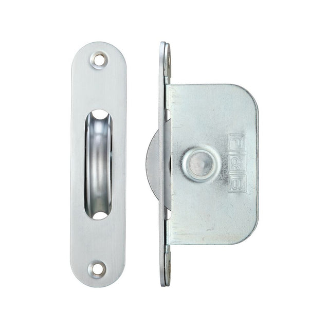 High quality image of the Fulton & Bray - Brass Ball Bearing Pulleys - 2 1/4" Radius Forend - Satin Chrome | Sku. fbbp02rsc | available to order from Trade Door Handles.