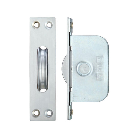 High quality image of the Fulton & Bray - Brass Ball Bearing Pulleys - 2 1/4" Square Forend - Satin Chrome | Sku. fbbp02sc | available to order from Trade Door Handles.