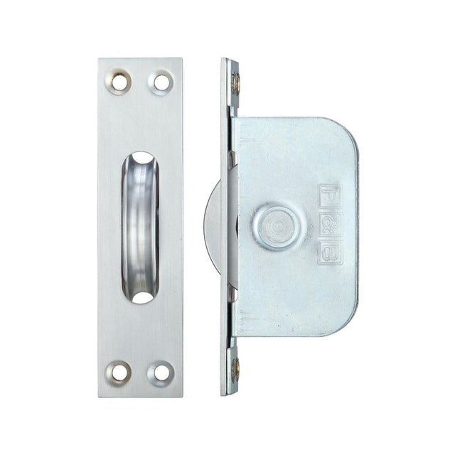 High quality image of the Fulton & Bray - Brass Ball Bearing Pulleys - 2 1/4" Square Forend - Satin Chrome | Sku. fbbp02sc | available to order from Trade Door Handles.