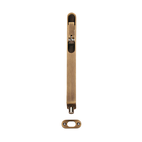 High quality image of Eurospec - Flush Bolt Radius - Antique Brass | Sku. fbt1008ab-r | Trade Door Handles.
