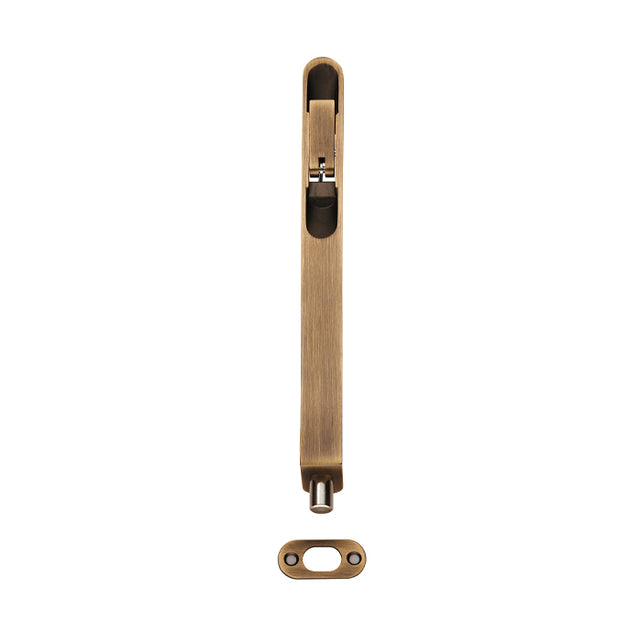 High quality image of Eurospec - Flush Bolt Radius - Antique Brass | Sku. fbt1008ab-r | Trade Door Handles.