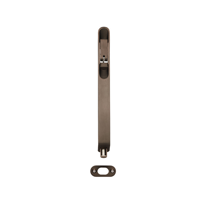 High quality image of Eurospec - Flush Bolt Radius - Matt Bronze | Sku. fbt1008mbrz-r | Trade Door Handles.
