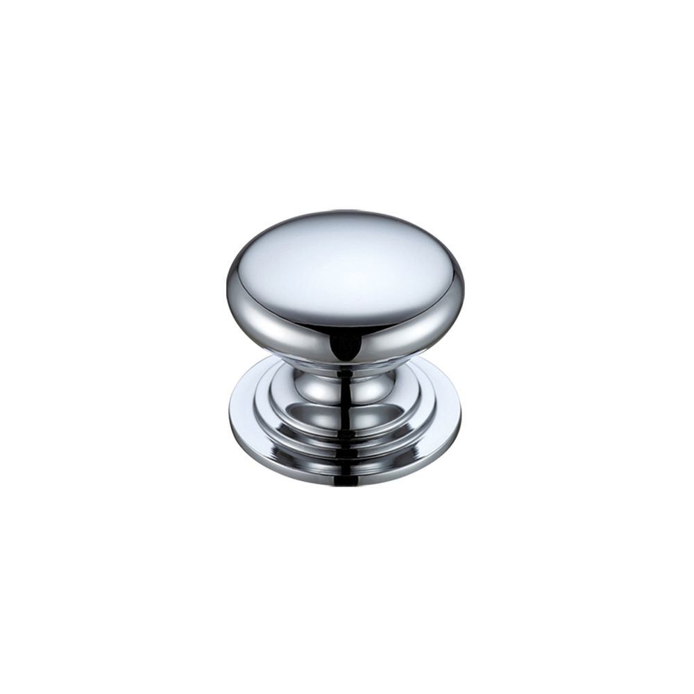 High quality image of the Fulton & Bray - Victorian Cupboard Knob 25mm dia. - Polished Chrome | Sku. fch01acp | available to order from Trade Door Handles.