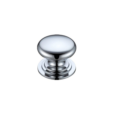 High quality image of the Fulton & Bray - Victorian Cupboard Knob 25mm dia. - Polished Chrome | Sku. fch01acp | available to order from Trade Door Handles.