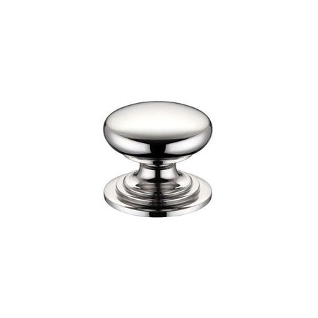 High quality image of the Fulton & Bray - Victorian Cupboard Knob 25mm dia. - Lacquered - Polished Nickel | Sku. fch01apn | available to order from Trade Door Handles.