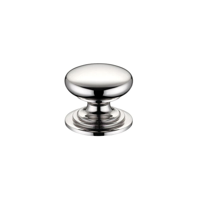 High quality image of the Fulton & Bray - Victorian Cupboard Knob 25mm dia. - Lacquered - Polished Nickel | Sku. fch01apn | available to order from Trade Door Handles.